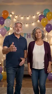 An AI rap duo performing on the Birthday party stage