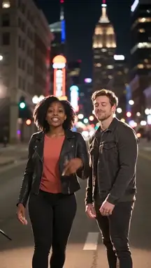 An AI rap duo performing on the Romantic night stage