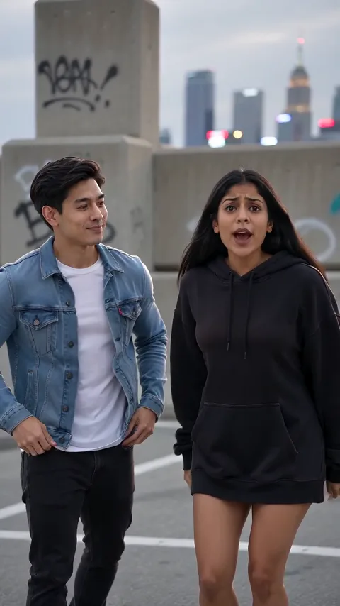 Two performers in a Street cypher rap video